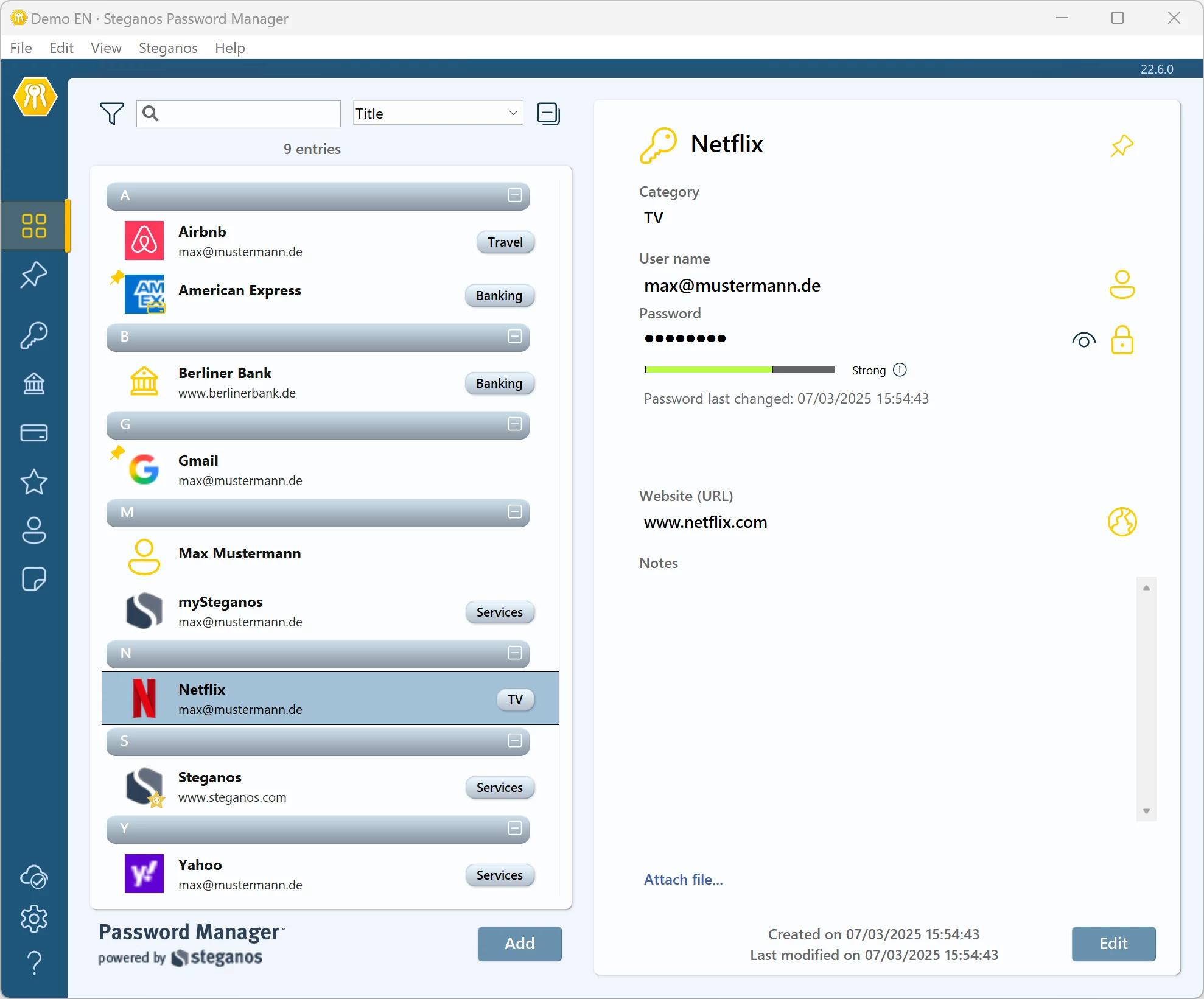 Steganos Password Manager στα Windows